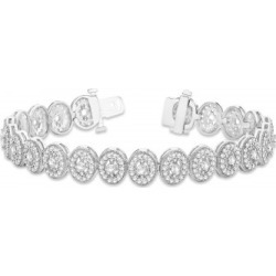 Diamond Halo Vintage Bracelet 18k White Gold (5.01ct)