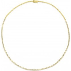 Diamond Tennis Choker Necklace for Women in 14k Yellow Gold (2.00 ctw)