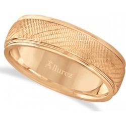 Diamond Cut Wedding Band For Men in 18k Rose Gold (7mm)