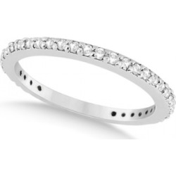 Pave Set Eternity Diamond Wedding Ring Band Platinum (0.55ct)