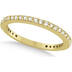 Pave Set Eternity Diamond Wedding Ring Band 14k Yellow Gold (0.55ct)