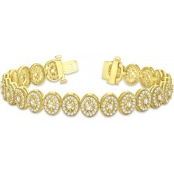 Diamond Halo Vintage Bracelet 18k Yellow Gold (5.01ct)