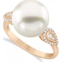 South Sea Pearl & Diamond Ring 14k Rose Gold (12.00mm)
