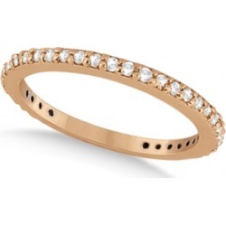 Pave Set Eternity Diamond Wedding Ring Band 18k Rose Gold (0.55ct)