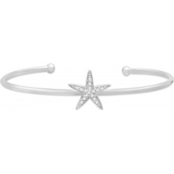 Diamond Starfish Bangle Bracelet 14k White Gold (0.15ct)