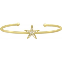 Diamond Starfish Bangle Bracelet 14k Yellow Gold (0.15ct)