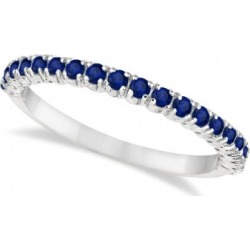 Half-Eternity Pave-Set Thin Blue Sapphire Stack Ring Palladium (0.65ct)