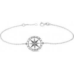 Diamond Nautical Compass Bracelet 14k White Gold (0.19ct)