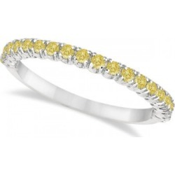 Half-Eternity Pave-Set Thin Yellow Diamond Stack Ring Palladium (0.50ct)