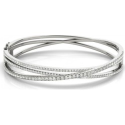 Diamond Multi-Row Bangle Bracelet 14k White Gold (2.27ct)