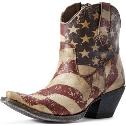 Women's Circuit Cruz Western Boots in American Flag Print Leather, B Medium Width, Size 7.5, by Ariat