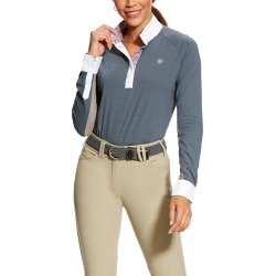 Women's Marquis Show Top Long Sleeve in Weathered Slate, Size Small, by Ariat
