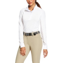 Women's Marquis Show Top Long Sleeve in White Mesh/Print, Size X-Small, by Ariat