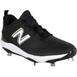 New Balance 3000v6 Men's Low Metal Baseball Cleats in Synthetic Black/White Size 8.5