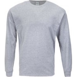 Gildan 5400 Adult Long Sleeve T-Shirt in Heather Gray Size X-Large