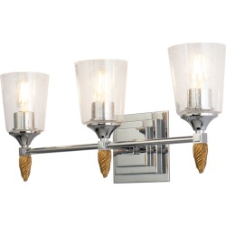 Vetiver Polished Chrome Gold Accent Three-Light Bath Vanity found on Bargain Bro Philippines from Bellacor for $417.90