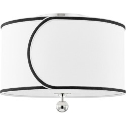 Zara Polished Nickel Two-Light Semi-Flush with Belgian Linen Shade found on Bargain Bro Philippines from Bellacor for $286.00