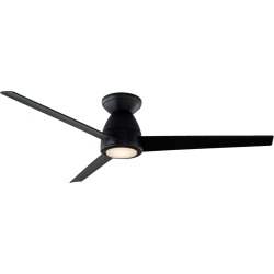 Tip Top Matte Black 52-Inch ADA LED Flush Mount Ceiling Fan found on Bargain Bro from Bellacor for USD $303.96