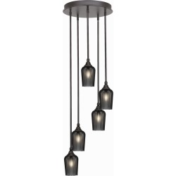 Empire Dark Granite Five-Light Pendant with Smoke Textured Glass found on Bargain Bro Philippines from Bellacor for $741.40
