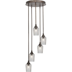 Empire Bronze Five-Light Pendant with Clear Textured Glass found on Bargain Bro Philippines from Bellacor for $741.40