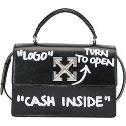 Jitney Cash Inside Top Handle Bag, Black/White