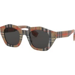 Check Print Acetate Square Sunglasses