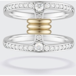 333 HBXSK Phantom Sk Pave Sterling Silver Pave White Diamond Hb Phantom Ring w/ 18K Gold Sk Annulets