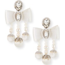 Camille Pearl Bow Clip Earrings
