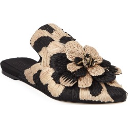 Boschetta Embroidered Raffia Mules