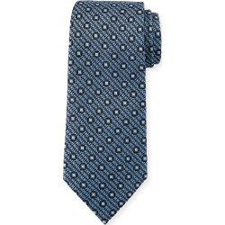 Box-on-Jacquard Silk Tie, Blue