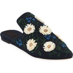 Margherita Flower Embroidered Mules