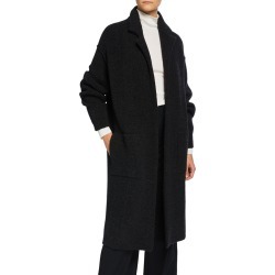 Notched-Collar Wool Cardigan
