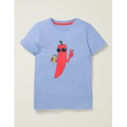 Fruit and Veg T-shirt Sea Breeze Marl Chilli Pepper Boys Boden