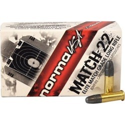 Norma Match-22 Ammo 22 Long Rifle 40gr Lead Round Nose - 22 Long Rifle 40gr Lead Round Nose 500/Box