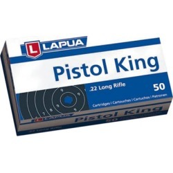 Lapua Pistol King Ammo 22 Long Rifle 40gr Lead Round Nose - 22 Long Rifle 40gr Lead Round Nose 50/Box