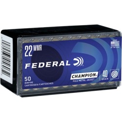 Federal Champion Ammo 22 Magnum (Wmr) 40gr Full Metal Jacket - 22 Magnum (Wmr) 40gr Full Metal Jacket 50/Box