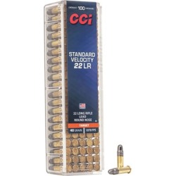 Cci Standard Velocity Ammo 22 Long Rifle 40gr Lead Round Nose - 22 Long Rifle 40gr Lead Round Nose 100/Box