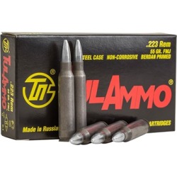Tulammo Steel Case 223 Remington Ammo - 223 Remington 55gr Hollow Point 1,000/Case