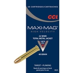 Cci Maxi-Mag Ammo 22 Magnum (Wmr) 40gr Total Metal Jacket - 22 Magnum (Wmr) 40gr Total Metal Jacket 50/Box