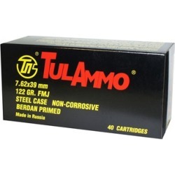 Tulammo Usa Steel Case Ammo 7.62x39mm 122gr Fmj - 7.62x39mm 122gr Full Metal Jacket 40/Box