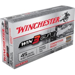 Winchester Win 3 Gun Ammo 45 Acp 230gr Beb - 45 Auto 230gr Brass Enclosed Base 500/Case