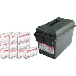 Winchester Usa White Box Ammo 45 Acp 185gr Fmj Ammo Can - 45 Auto 185gr Full Metal Jacket 500/Ammo Can
