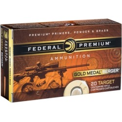 Federal Gold Medal Berger Ammo 223 Remington 73gr Berger Boattail Target - 223 Remington 73gr Boattail Target 200/Case