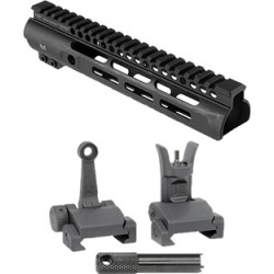 Midwest Industries Ar-15 Slim Line Handguards W/ Flip-Up Combat Sights - 9.25