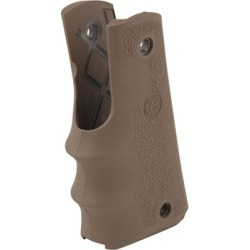 Hogue Semi-Auto Pistol Grips - 1911 Rubber Grip W/ Finger Grooves, Desert Tan