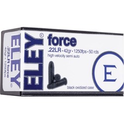 Eley Americas Force Ammo 22 Long Rifle 42gr Lead Round Nose - 22 Long Rifle 42gr Lead Round Nose 50/Box