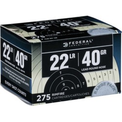 Federal Range & Field Ammo 22 Long Rifle 40gr Lead Round Nose - 22 Long Rifle 40gr Lrn 275/Box