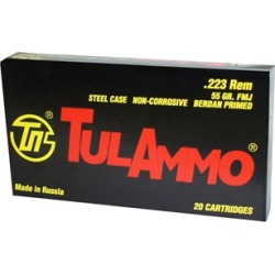 Tulammo Steel Case 223 Remington Ammo - 223 Remington 55gr Full Metal Jacket 20/Box