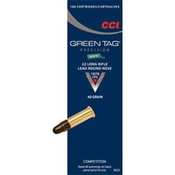 Cci Green Tag Ammo 22 Long Rifle 40gr Lead Round Nose - 22 Long Rifle 40gr Lead Round Nose 100/Box