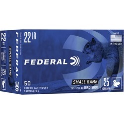 Federal Game-Shok Shotshell Ammo 22 Long Rifle #12 Shot - 22 Long Rifle Shotshell #12 Shot 50/Box